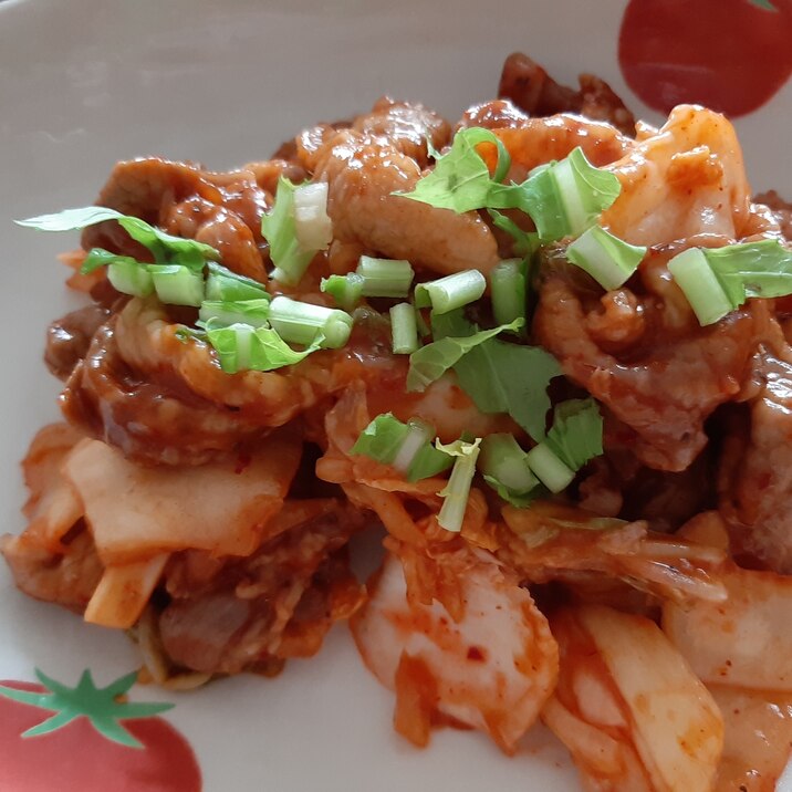 下味でらくらく豚キムチ!